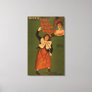 Toile "La fille affiche de musical de théâtre de Paris