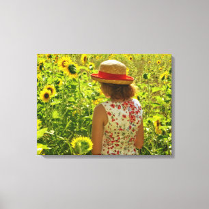 Toile La fille aux tournesols