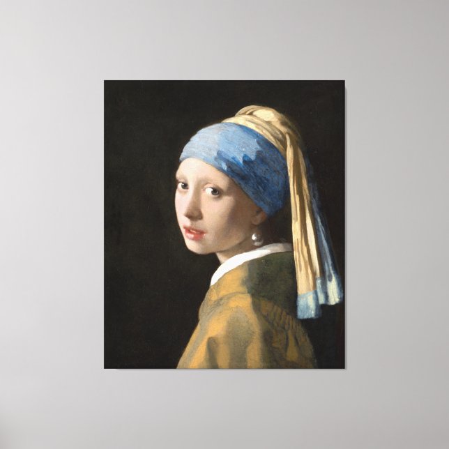 Toile La fille de Johannes Vermeer avec une oreille perl (Recto)