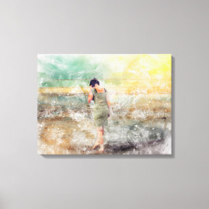 Toile La fille sur la plage
