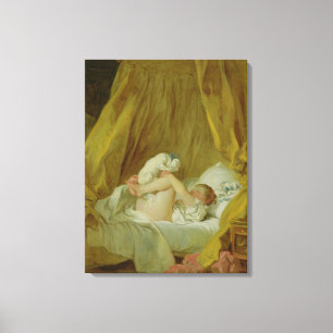 Toile 'La Gimblette', Girl with a Dog, c.1770 (huile sur