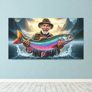 Toile La grande prise de pêche du pêcheur