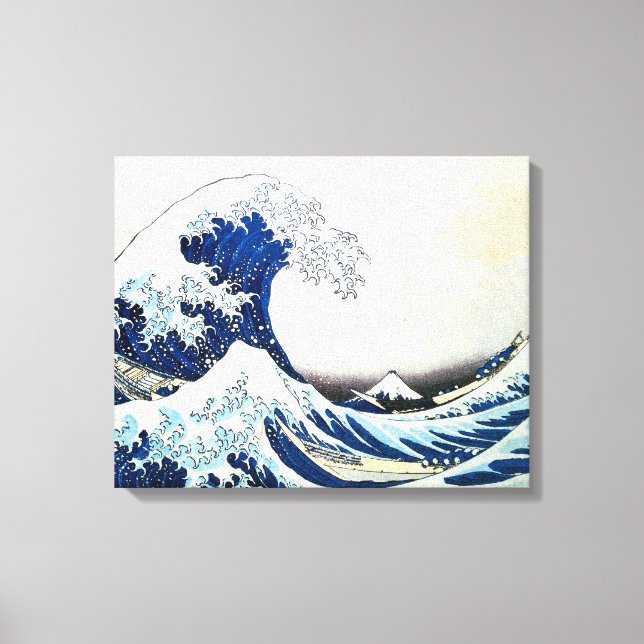 Toile "La Grande Vague" Peinture japonaise par Hokusai (Recto)