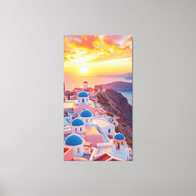 Toile La Grèce au coucher du soleil (Recto)