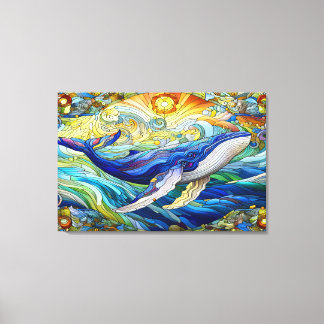Toile La Majestueuse Mosaïque Marine Une Baleine De Verr