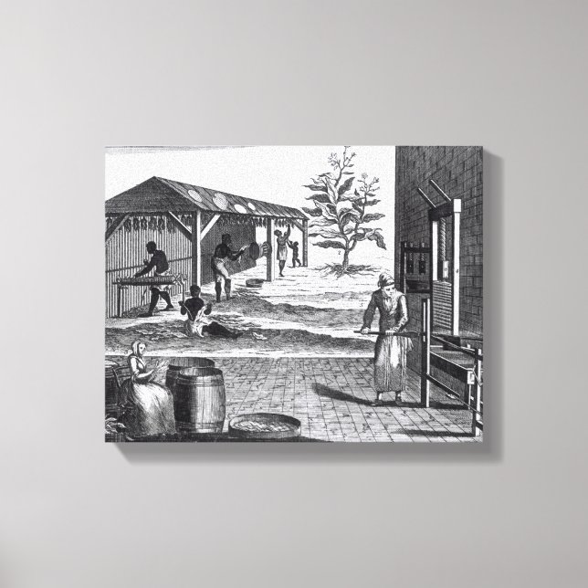 Toile La manufacture de tabac dans différentes branches (Recto)