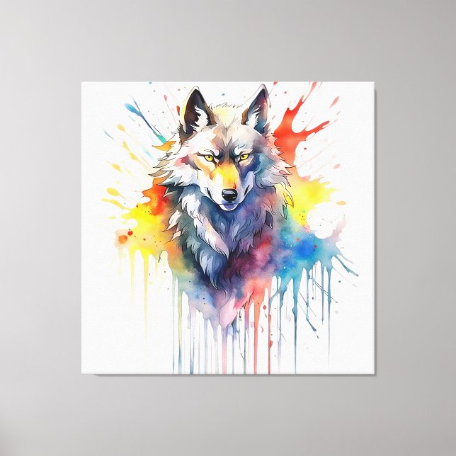 Toile La mélodie du loup d'aquarelle (Recto)