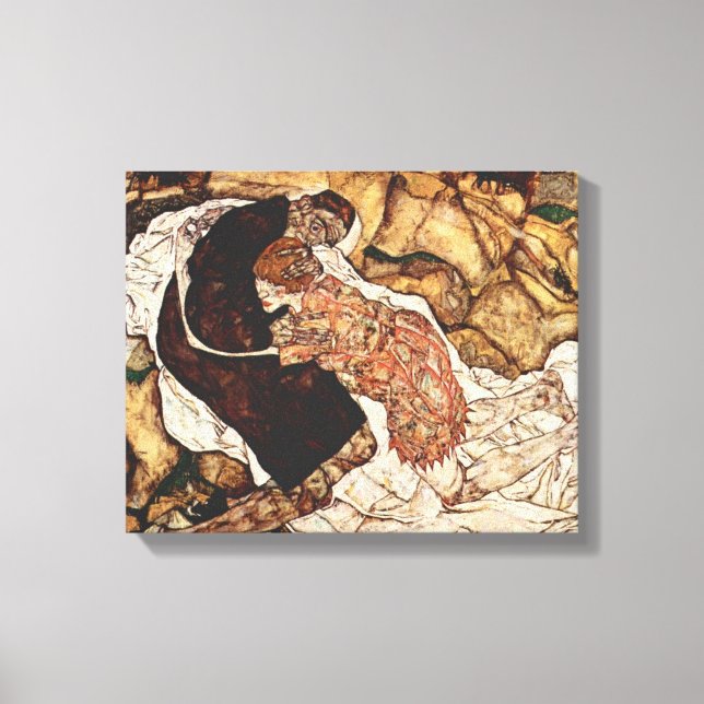 Toile La mort et le fou par Egon Schiele (Recto)