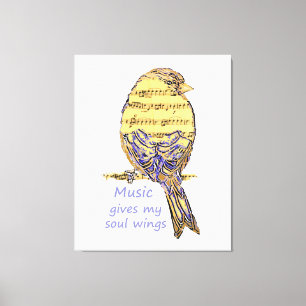 Toile La musique donne des ailes à mon âme Citation Insp