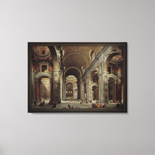 Toile La nef de la basilique Saint-Pierre au Vatican (Recto)