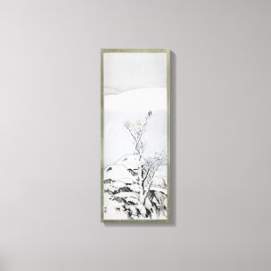 Toile La neige a couvert le paysage - art japonais