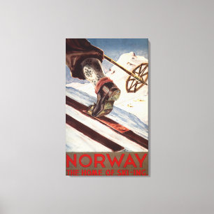 Toile La Norvège - la maison du ski