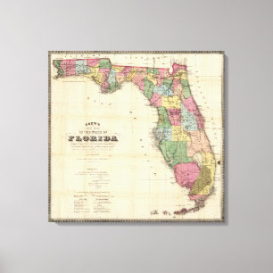 Toile La nouvelle carte de Drew de l'état de Floride