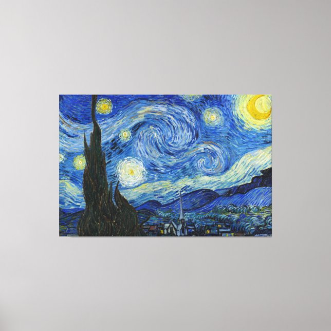 Toile La nuit étoilée, 1889 par Vincent van Gogh (Recto)