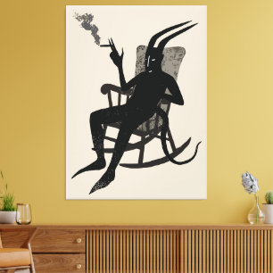 Toile La Pause du Diable – Œuvre d'art murale à l'humour
