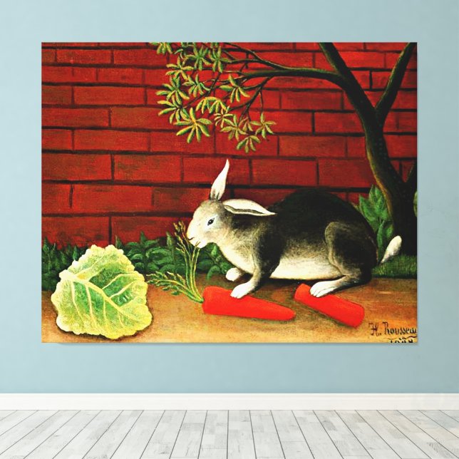 Toile La peinture d'Henri Rousseau, Rabbit, (Insitu (Plancher de Bois))