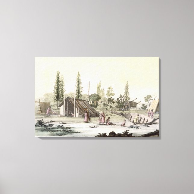 Toile La Perouse à Port Francesci (gravure sur couleur) (Recto)