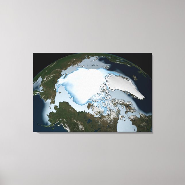 Toile La Planète Terre Montre La Couverture De Glace De  (Recto)