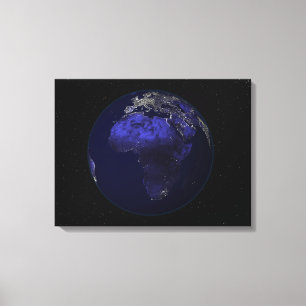 Toile La pleine terre la nuit montrant l'Afrique et