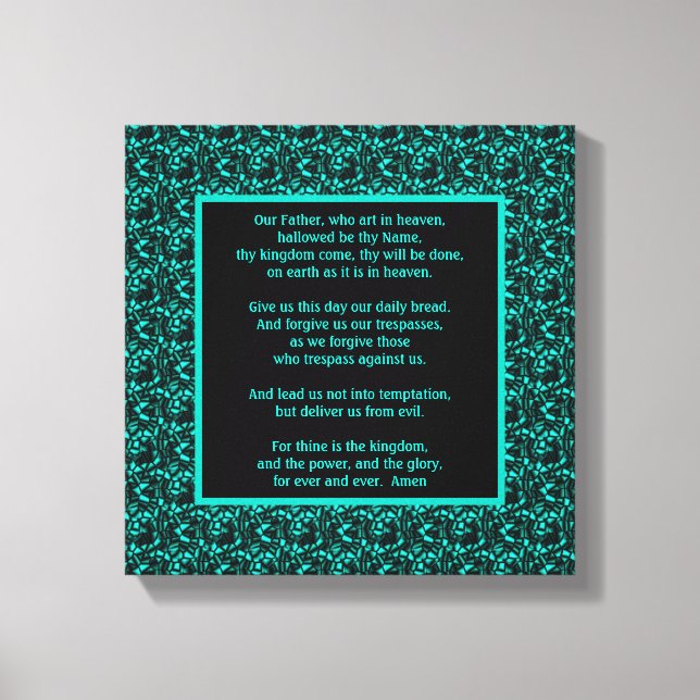 Toile La prière du Seigneur Notre Père Frontière Abstrai (Recto)