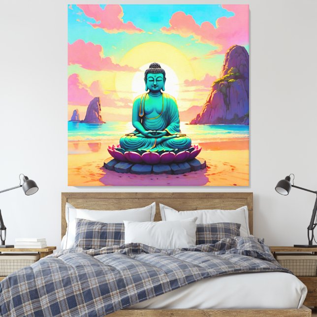 Toile La réflexion sur le coucher de soleil de Bouddha (Insitu(Chambre))