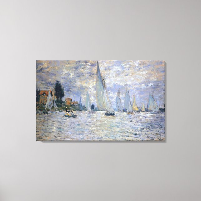 Toile La régate des bateaux à Argenteuil, par Claude Mon (Recto)