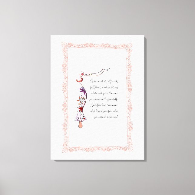 Toile La relation la plus importante, la citation élégan (Recto)