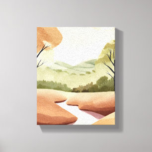 Toile La rivière de la nature Paysage aquarelle nature