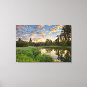 Toile La rivière Whitefish avec de beaux nuages au lever