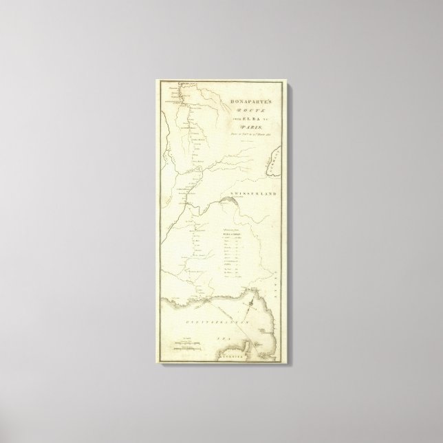 Toile La route de Bonaparte d'Elbe à Paris (Recto)