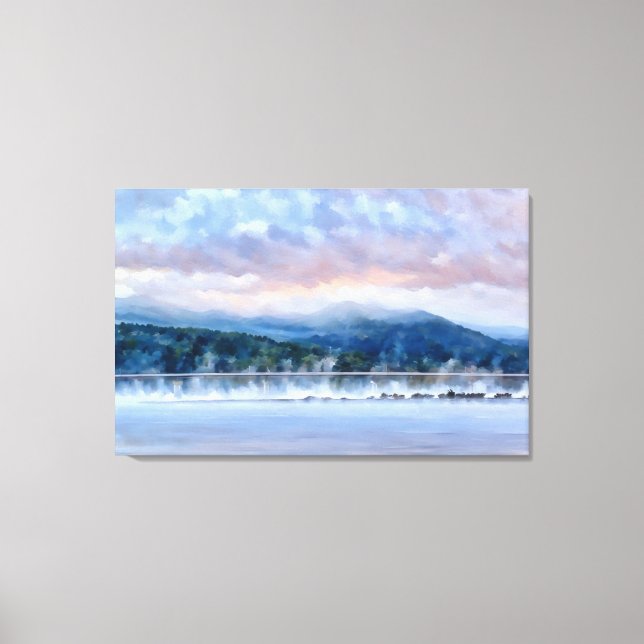 Toile La scène du lac du matin Adirondack (Recto)