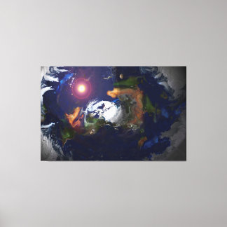 TOILE LA TERRE PLATE SUR LE FEU