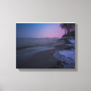 Toile La tombée d'hiver sur la plage