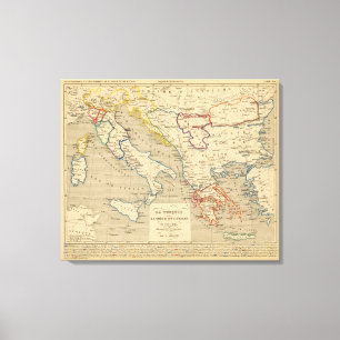Toile La Turquie, la Grèce et l'Italie de 1700 a 1840