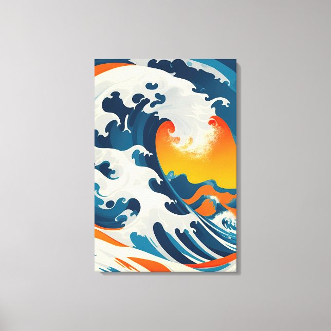 Toile La vague japonaise Vintage parfaite (Recto)