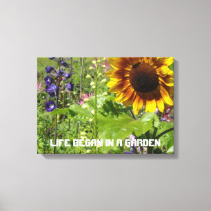 Toile La Vie Commence Dans Un Jardin