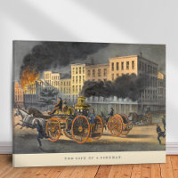 La vie d'un pompier Vintage 1860s Lithograph
