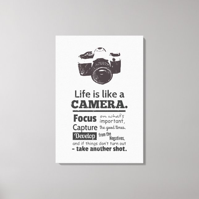 Toile La vie est comme une citation de caméra, Black Gru (Recto)
