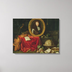 Toile La vie toujours avec le portrait du Roi Louis