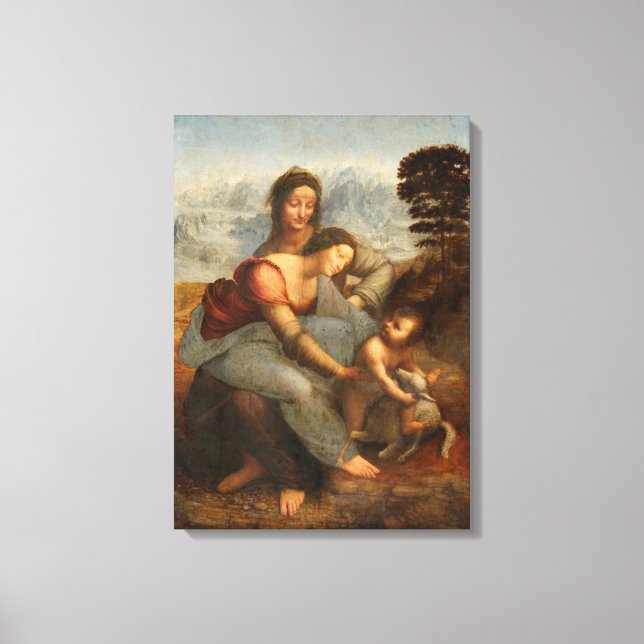 Toile La Vierge et l'Enfant Sainte Anne Léonard de Vinci (Recto)