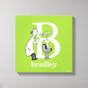 Toile L'ABC du Dr Seuss : Lettre B - Blanc Ajoutez vot