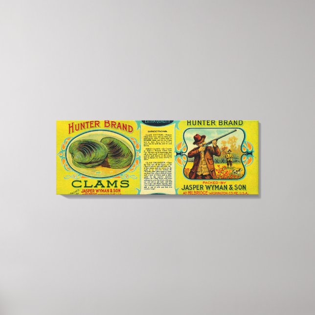 Toile Label Hunter Clams Milbridge, ME (Recto)
