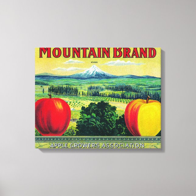 Toile Label Mountain Apple Crate Hood River, OU (Recto)