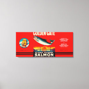 Toile Label saumoné Seattle, WA de marque de Golden Gat