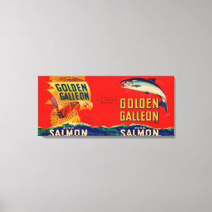 Toile Label saumoné Seattle, WA de marque d'or de galio