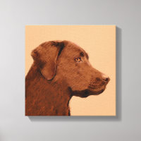 Labrador Retriever (Chocolat) Peinture - Chien Art