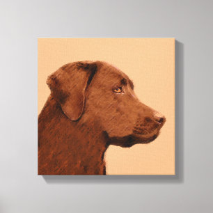 Toile Labrador Retriever (Chocolat) Peinture - Chien Art