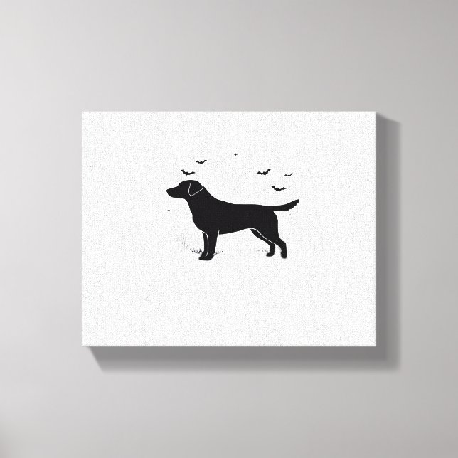 Toile Labrador Retriever Dog - Halloween Moon Silhouette (Recto)