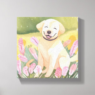 Toile Labrador Retriever Puppy   Aquarelle de chien de l