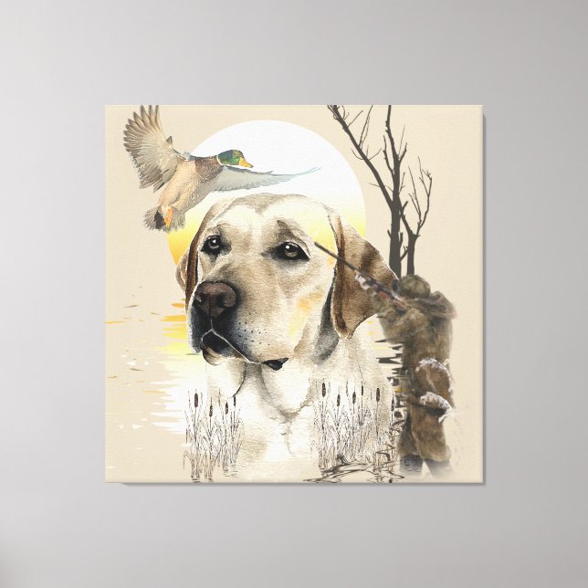Toile Labrador, tapisserie de chasse aux canards (Recto)